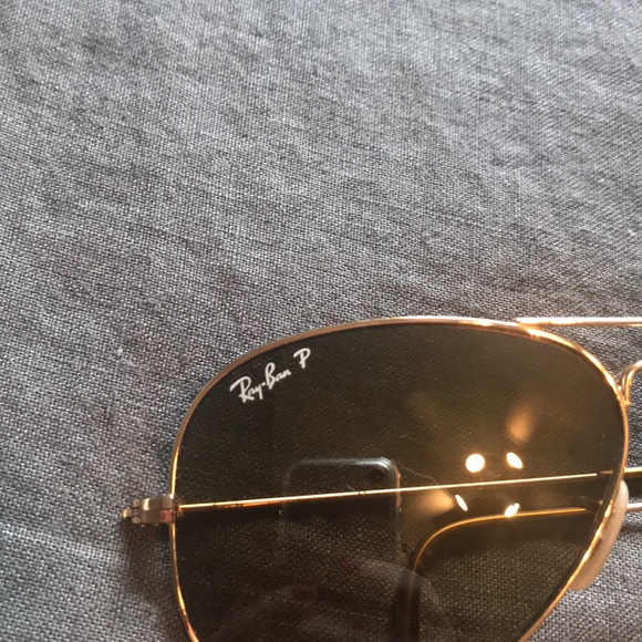 Gold frames with brown polarized lenses Ray ban